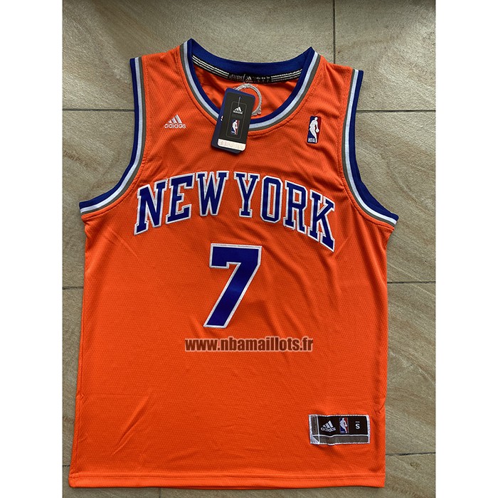 Maillot New York Knicks Carmelo Anthony NO 7 Orange